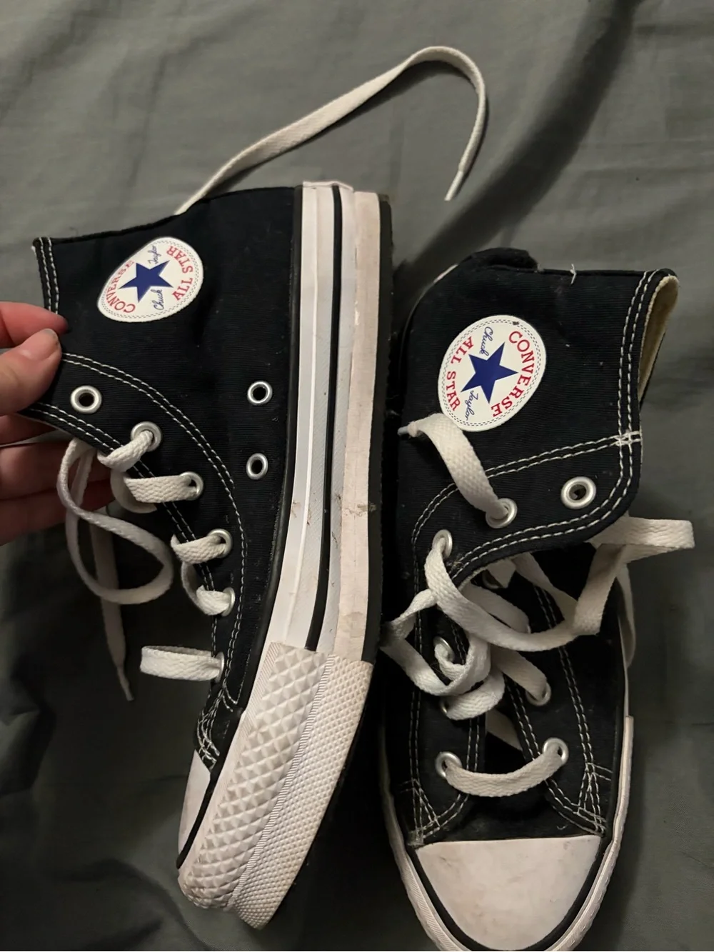 Converse Kids High Top Sneakers - Black with White Accents